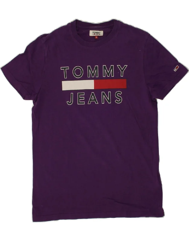 TOMMY HILFIGER Mens Graphic T-Shirt Top Small Purple Cotton-- Zippered Buttoned Snapped TOMMY HILFIGER Mens Graphic T-Shirt Top Small Purple Cotton-- Zippered Buttoned Snapped
