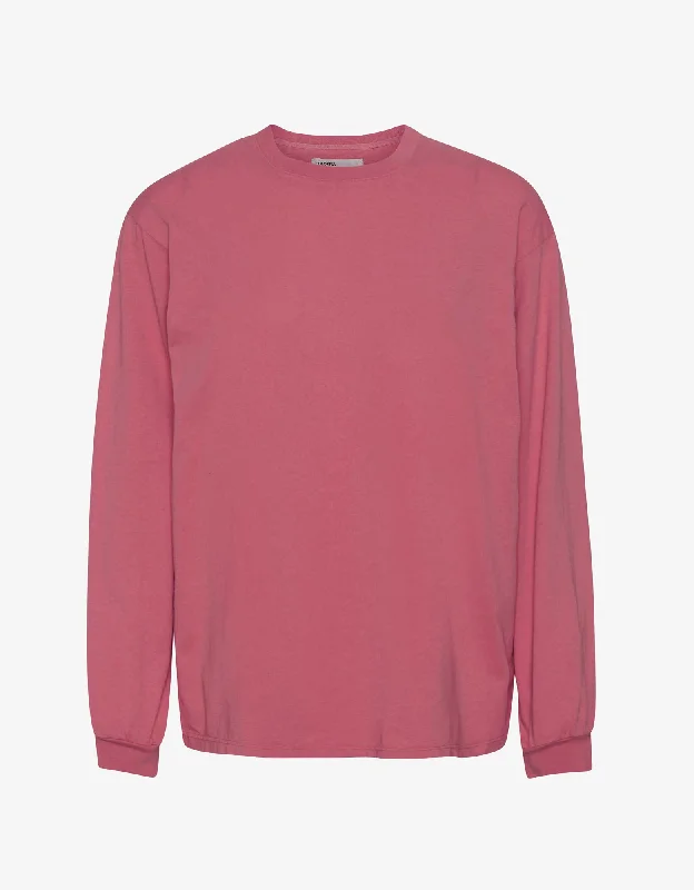 Oversized Organic LS T-shirt - Raspberry Pink-- Mesh Blend Leather Blend Suede Blend Oversized Organic LS T-shirt - Raspberry Pink-- Mesh Blend Leather Blend Suede Blend