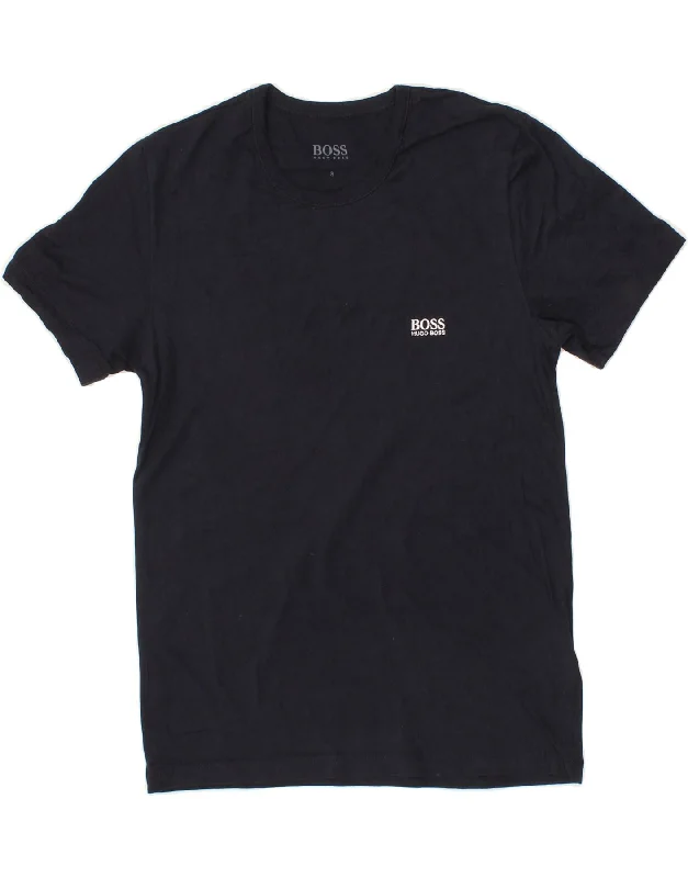 HUGO BOSS Mens T-Shirt Top Small Navy Blue Cotton-- Spandex Blend Rayon Blend Denim Blend HUGO BOSS Mens T-Shirt Top Small Navy Blue Cotton-- Spandex Blend Rayon Blend Denim Blend