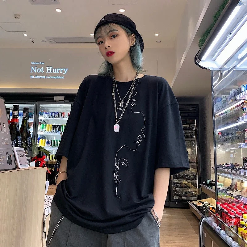 ulzzang Harajuku style casual T-shirt yv43093-- Cashmere Blend Cotton Blend Poly Blend ulzzang Harajuku style casual T-shirt yv43093-- Cashmere Blend Cotton Blend Poly Blend