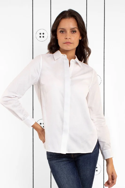 Thirteen-Seven The Trapezoid Shirt - Crisp White-- Cotton Fabric Linen Fabric Terry Fabric Thirteen-Seven The Trapezoid Shirt - Crisp White-- Cotton Fabric Linen Fabric Terry Fabric