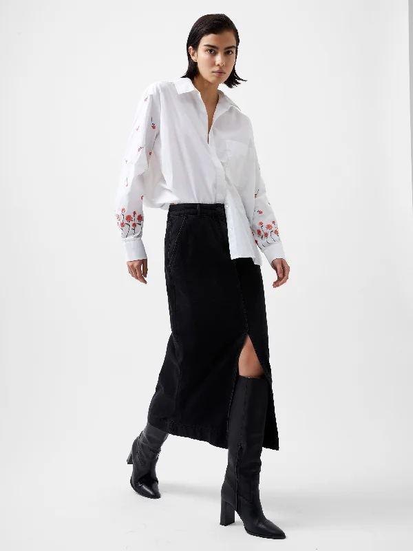 French Connection Rhodes Embroidered Shirt-Linen White-72XCH-- Welt Pockets Slit Pockets Flap Pockets French Connection Rhodes Embroidered Shirt-Linen White-72XCH-- Welt Pockets Slit Pockets Flap Pockets