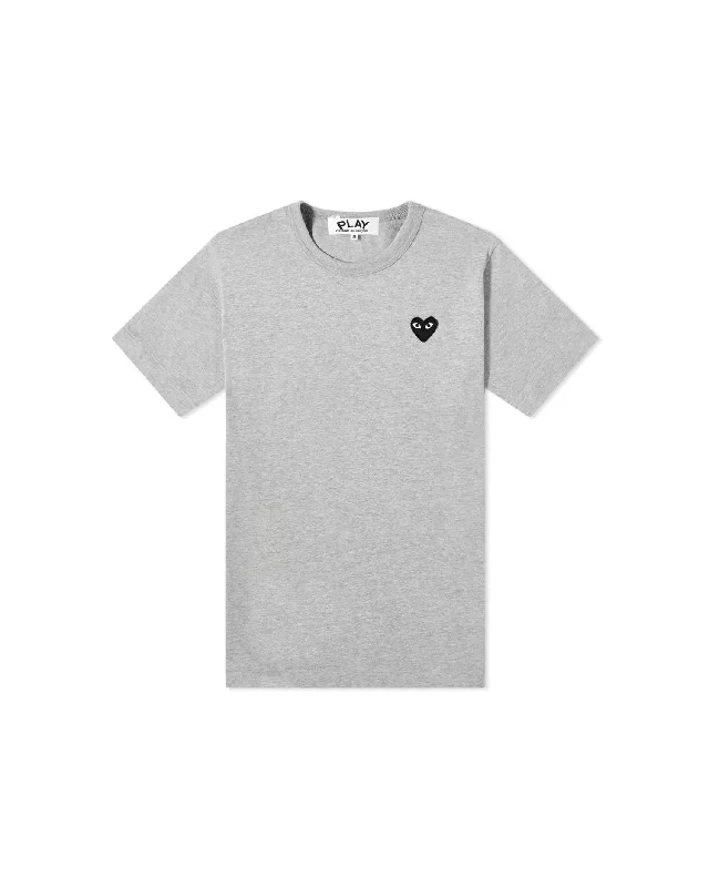 Heart Logo T-Shirt - Gray / Black-- Hooded Caped Shawl Collar