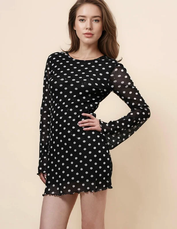 Ladies See Sheer Mesh Backless Polka Dot Mini Dress SKD41034 Cozy Cowl Neck Mini Dress Ladies See Sheer Mesh Backless Polka Dot Mini Dress SKD41034 Cozy Cowl Neck Mini Dress