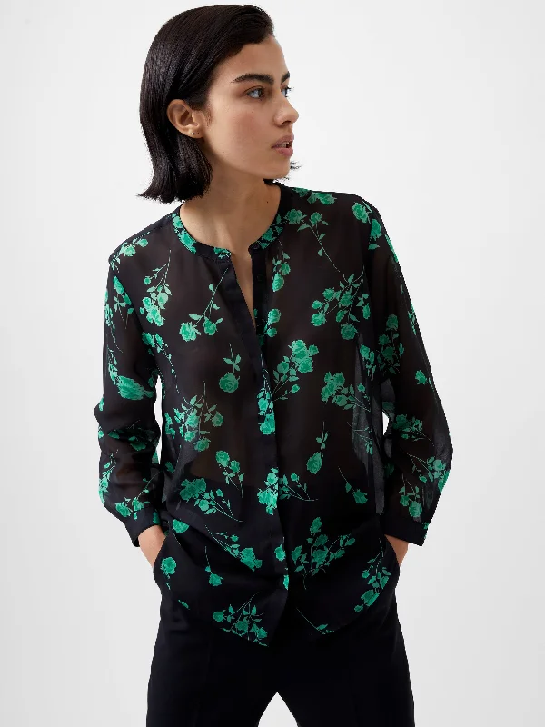 French Connection Allesandra Hallie Shirt-Blackout/Minted Green-72XDL-- Polka Dot Checkered Tartan French Connection Allesandra Hallie Shirt-Blackout/Minted Green-72XDL-- Polka Dot Checkered Tartan