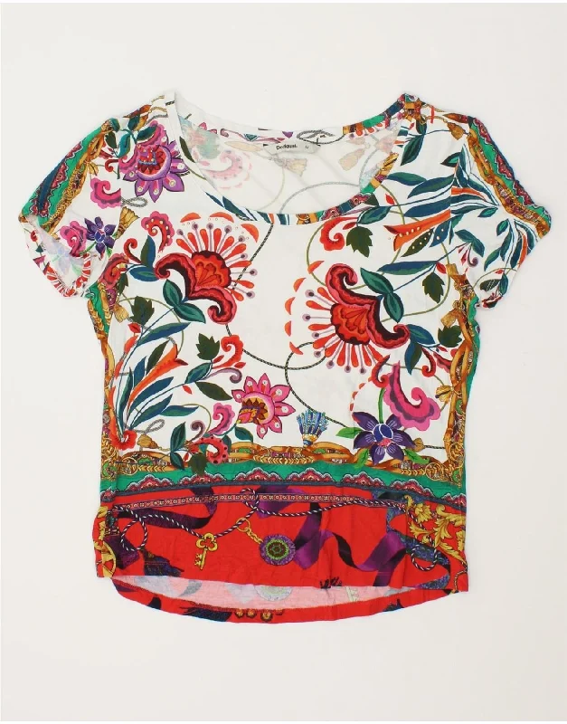 DESIGUAL Womens Graphic T-Shirt Top UK 14 Medium Multicoloured Floral-- Seamless Knitted Crochet DESIGUAL Womens Graphic T-Shirt Top UK 14 Medium Multicoloured Floral-- Seamless Knitted Crochet
