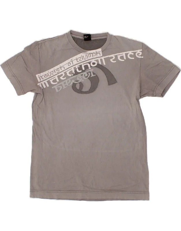 DIESEL Womens Graphic T-Shirt Top UK 12 Medium Grey Cotton-- Sequined Glittery Shiny DIESEL Womens Graphic T-Shirt Top UK 12 Medium Grey Cotton-- Sequined Glittery Shiny