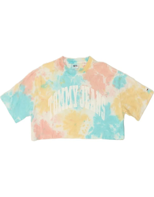 TOMMY HILFIGER Womens Crop Graphic T-Shirt Top UK 10 Small Multicoloured-- Nylon Fabric Polyester Fabric Spandex Fabric TOMMY HILFIGER Womens Crop Graphic T-Shirt Top UK 10 Small Multicoloured-- Nylon Fabric Polyester Fabric Spandex Fabric