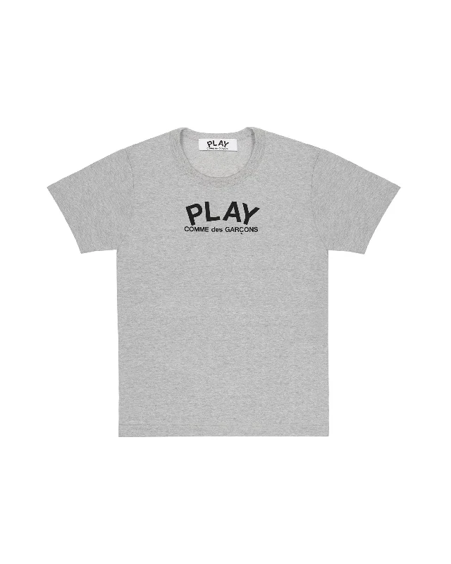 Back Heart Logo T-shirt - Gray / Black-- Wool Fabric Cashmere Fabric Tweed Fabric