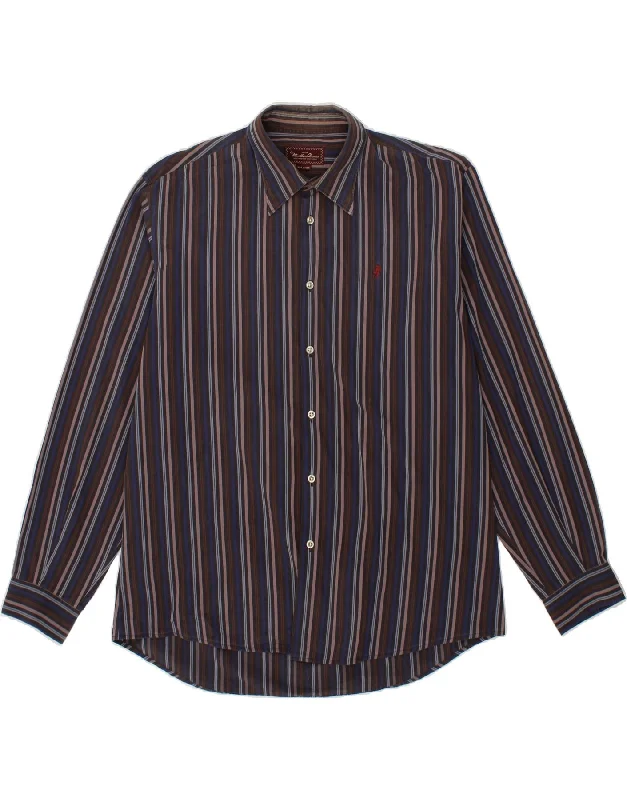 MARLBORO CLASSICS Mens Shirt 2XL Multicoloured Striped Cotton-- Notch Collar Peter Pan Collar Cowl Neck MARLBORO CLASSICS Mens Shirt 2XL Multicoloured Striped Cotton-- Notch Collar Peter Pan Collar Cowl Neck