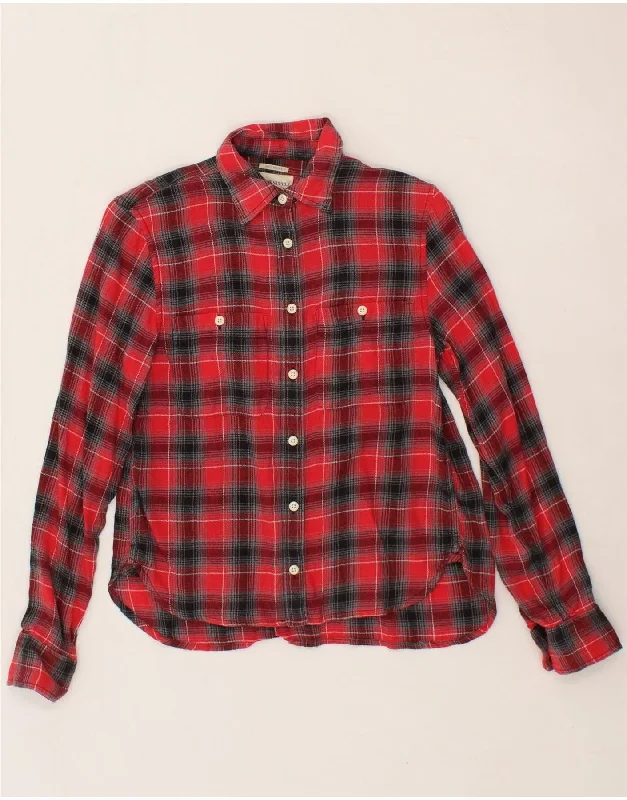 RALPH LAUREN Womens Flannel Shirt UK 6 XS Red Check-- Front Pockets Side Pockets Patch Pockets RALPH LAUREN Womens Flannel Shirt UK 6 XS Red Check-- Front Pockets Side Pockets Patch Pockets