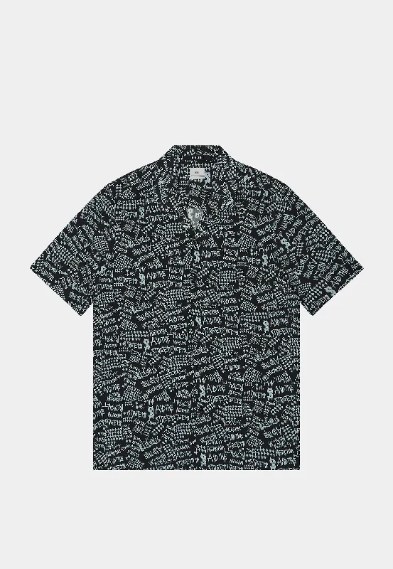 Ksubi Heroism Ss Shirt Black-- Mesh Fabric Canvas Fabric Denim Fabric