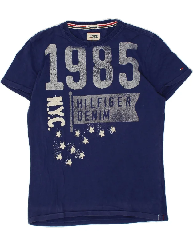 TOMMY HILFIGER Mens Graphic T-Shirt Top Small Blue Cotton-- Houndstooth Herringbone Solid TOMMY HILFIGER Mens Graphic T-Shirt Top Small Blue Cotton-- Houndstooth Herringbone Solid