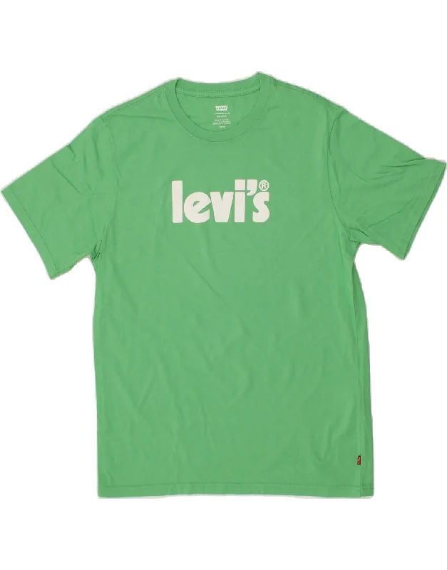 LEVI'S Mens Relaxed Fit Graphic T-Shirt Top Small Green Cotton -- Basic T-Shirt Crew Neck Short Sleeve LEVI'S Mens Relaxed Fit Graphic T-Shirt Top Small Green Cotton -- Basic T-Shirt Crew Neck Short Sleeve