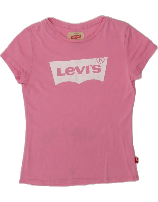 LEVI'S Girls Graphic T-Shirt Top 9-10 Years Pink Cotton-- Collared T-Shirt Boat Neck A-Line LEVI'S Girls Graphic T-Shirt Top 9-10 Years Pink Cotton-- Collared T-Shirt Boat Neck A-Line