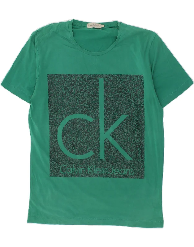 CALVIN KLEIN JEANS Mens Graphic T-Shirt Top Large Green Colourblock-- Machine Wash Dry Clean Hand Wash CALVIN KLEIN JEANS Mens Graphic T-Shirt Top Large Green Colourblock-- Machine Wash Dry Clean Hand Wash