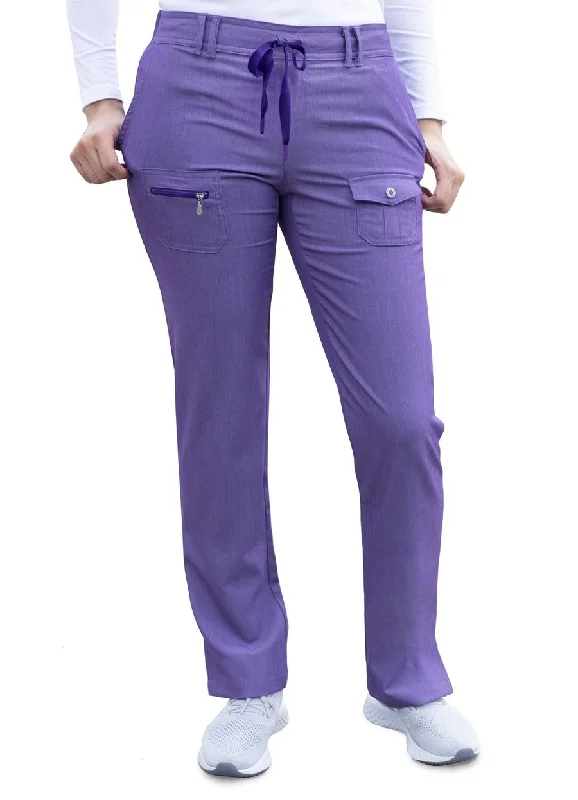 Pro Heather Slim Fit 6 Pocket Scrubs Pant by Adar XXS-3XL (Petite) / HEATHER GRAPE Comfortable Pleated Pants Pro Heather Slim Fit 6 Pocket Scrubs Pant by Adar XXS-3XL (Petite) / HEATHER GRAPE Comfortable Pleated Pants