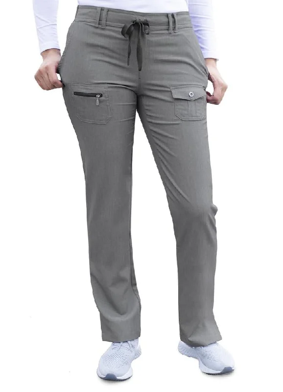 Pro Heather Slim Fit 6 Pocket Scrubs Pant by Adar XXS-3XL (Petite) / HEATHER GREY Stylish Elastic Waist Pants Pro Heather Slim Fit 6 Pocket Scrubs Pant by Adar XXS-3XL (Petite) / HEATHER GREY Stylish Elastic Waist Pants