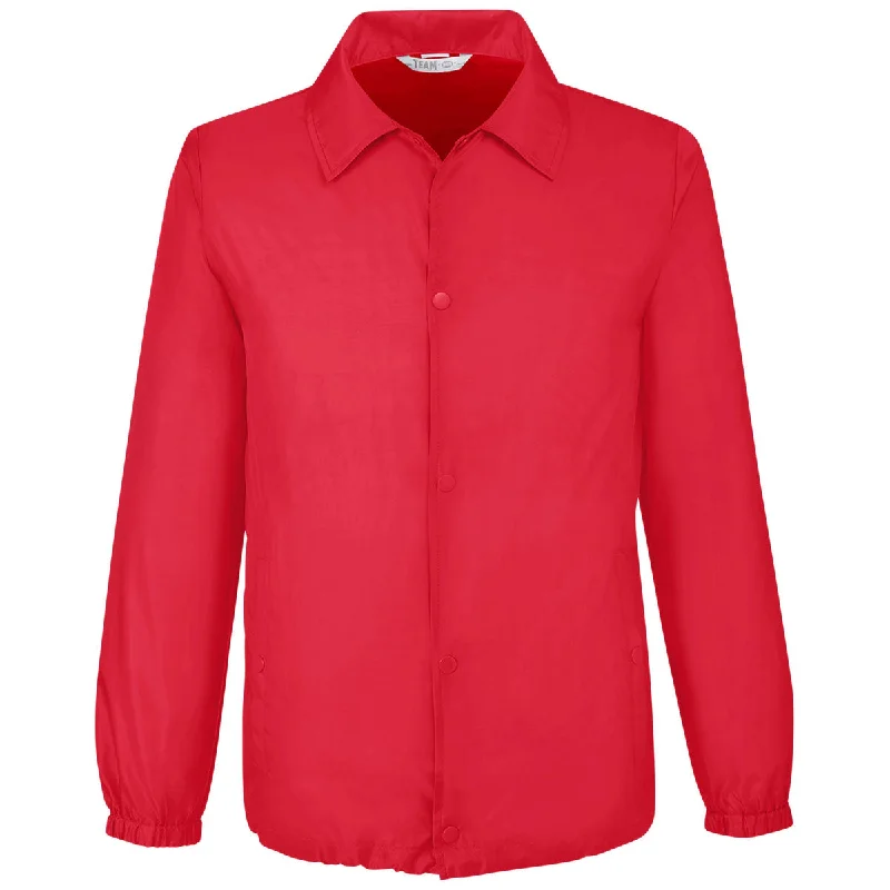 Team 365 Unisex Sport Red Zone Protect Coaches Jacket Welt Pockets Slit Pockets Flap Pockets Team 365 Unisex Sport Red Zone Protect Coaches Jacket Welt Pockets Slit Pockets Flap Pockets