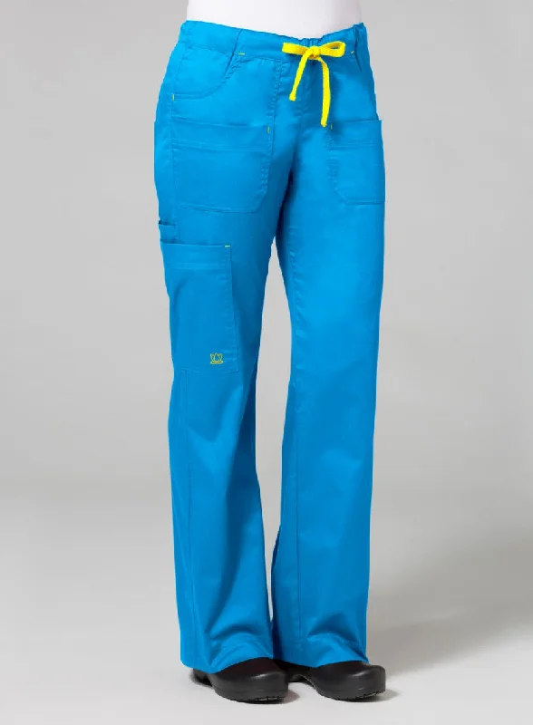 Blossom Utility Cargo Pant XS-5XL by Maevn / Pacific Blue/Yellow Trim Comfy Zip-Up Pants Blossom Utility Cargo Pant XS-5XL by Maevn / Pacific Blue/Yellow Trim Comfy Zip-Up Pants