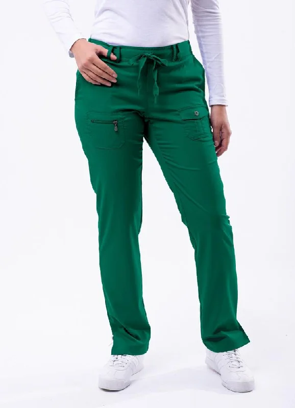 Slim Fit 6 Pocket Scrubs Pant by Adar (Petite) XXS-3XL / HUNTER GREEN Cozy Fitted Pants Slim Fit 6 Pocket Scrubs Pant by Adar (Petite) XXS-3XL / HUNTER GREEN Cozy Fitted Pants