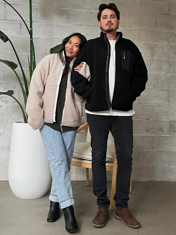 KUWALLA Unisex Bonded Sherpa Fleece Jacket Insulated Jacket Fitted Jacket Loose Jacket KUWALLA Unisex Bonded Sherpa Fleece Jacket Insulated Jacket Fitted Jacket Loose Jacket