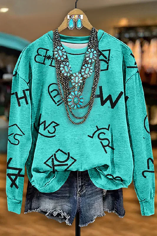 Retro Western Special Oracle Print Sweatshirt Hoodie with Neon Bright Vibrant