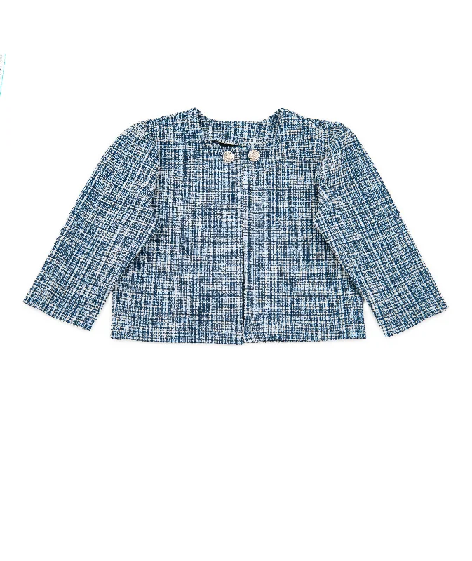 By Debra Girls Jackie Navy Plaid Jacket V-Neck Jacket Boat Neck Jacket Square Neck Jacket By Debra Girls Jackie Navy Plaid Jacket V-Neck Jacket Boat Neck Jacket Square Neck Jacket
