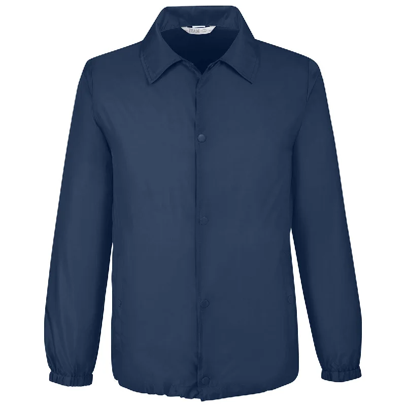 Team 365 Unisex Sport Dark Navy Zone Protect Coaches Jacket Cotton Jacket Linen Jacket Terry Jacket Team 365 Unisex Sport Dark Navy Zone Protect Coaches Jacket Cotton Jacket Linen Jacket Terry Jacket