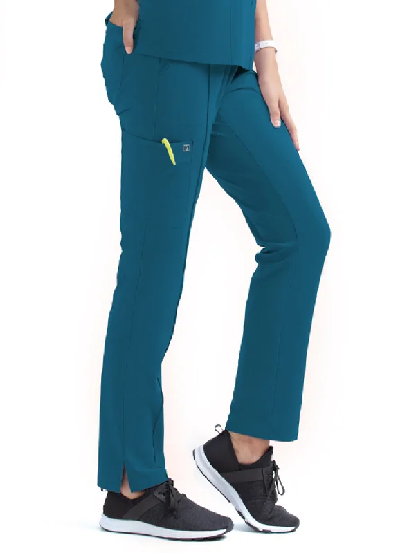 Women's Full Waistband Pant by Maevn (Regular) XS-3XL / Caribbean Blue Chic Faux Leather Pants Women's Full Waistband Pant by Maevn (Regular) XS-3XL / Caribbean Blue Chic Faux Leather Pants