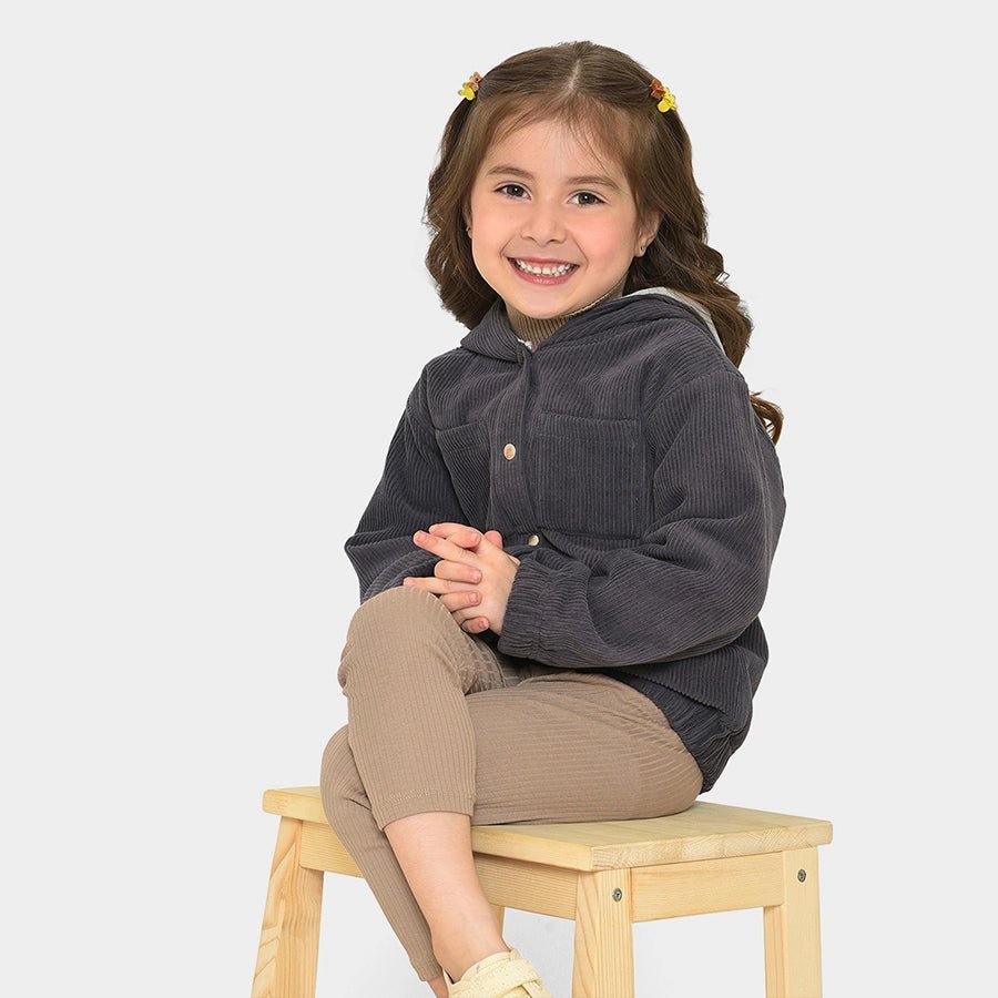 Farm Friends Corduroy Hooded Jacket for Kids Snapped Jacket Toggled Jacket Drawstring Jacket Farm Friends Corduroy Hooded Jacket for Kids Snapped Jacket Toggled Jacket Drawstring Jacket