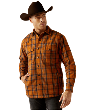 Harvey Retro Shirt Jacket in Roasted Pecan Toggled Jacket Drawstring Jacket Belted Jacket