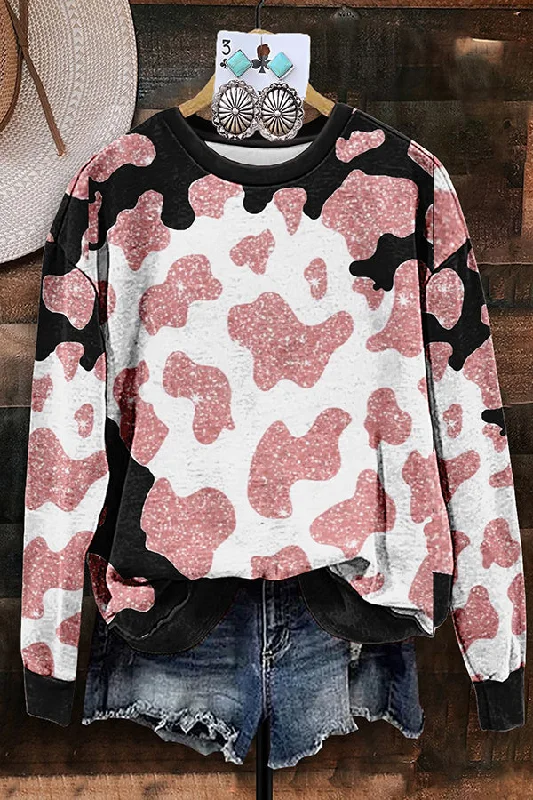 Vintage Western Leopard Print Sweatshirt Hoodie with Print Artistic Unique