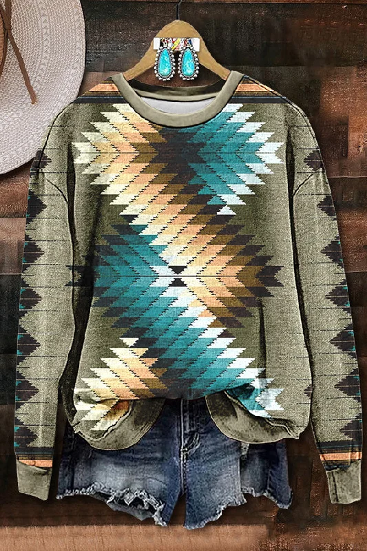 Contrast Cross Print Sweatshirt Hoodie with Button Classic Timeless