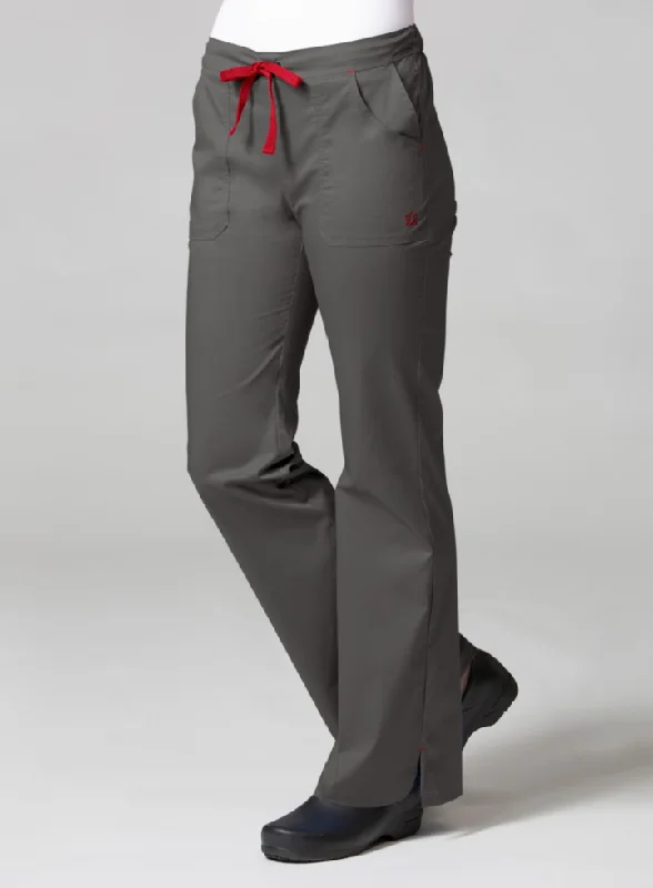 Multi Pocket Flare Pant XS-2XL by Maevn (Regular) / CHARCOAL/CRIMSON TRIM Fashionable Button-Up Pants Multi Pocket Flare Pant XS-2XL by Maevn (Regular) / CHARCOAL/CRIMSON TRIM Fashionable Button-Up Pants