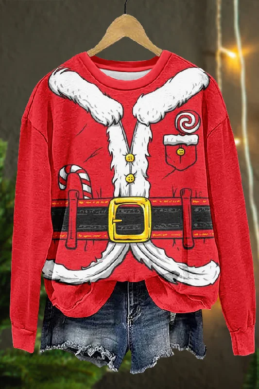 Cute Christmas Santa Claus Print Sweatshirt Hoodie with Zipper Placket Modern Functional Cute Christmas Santa Claus Print Sweatshirt Hoodie with Zipper Placket Modern Functional