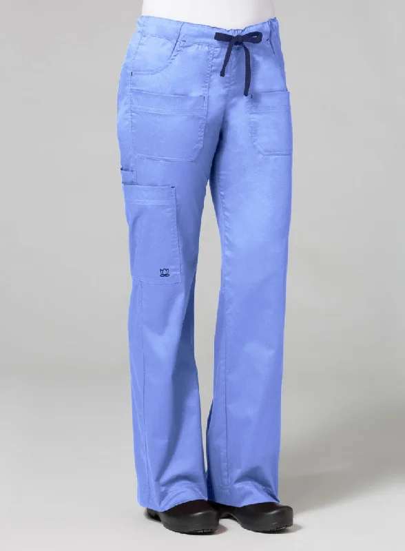 Blossom Utility Cargo Pant XS-3XL by Maevn / Ceil Blue/Navy Trim Cozy Full-Length Pants Blossom Utility Cargo Pant XS-3XL by Maevn / Ceil Blue/Navy Trim Cozy Full-Length Pants