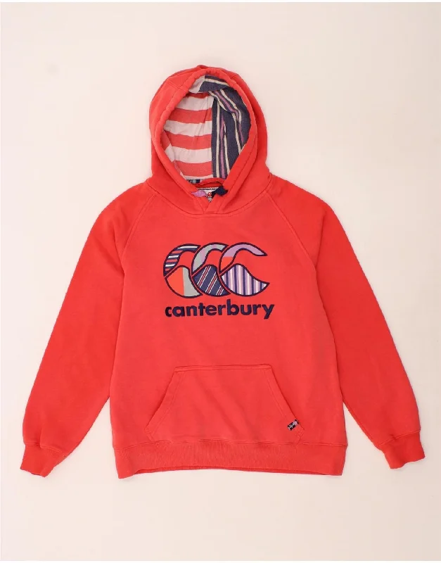 CANTERBURY Womens Graphic Hoodie Jumper UK 14 Large Red Cotton Hoodie with V-Neck Classic Versatile CANTERBURY Womens Graphic Hoodie Jumper UK 14 Large Red Cotton Hoodie with V-Neck Classic Versatile