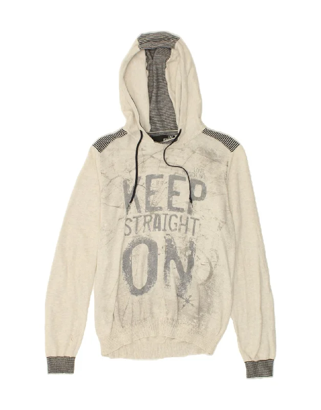 MOSCHINO Womens Graphic Hoodie Jumper UK 10 Small Grey Cotton Hooded Sweatshirt Casual Wear Street Style MOSCHINO Womens Graphic Hoodie Jumper UK 10 Small Grey Cotton Hooded Sweatshirt Casual Wear Street Style