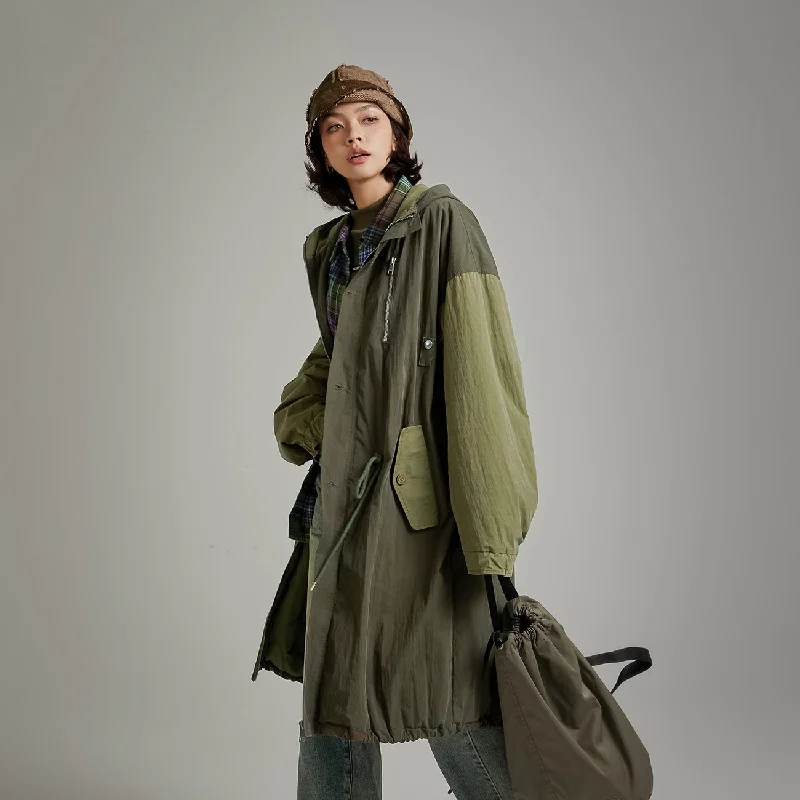 Color Combination Hooded Jacket Jersey Jacket Tulle Jacket Batik Jacket