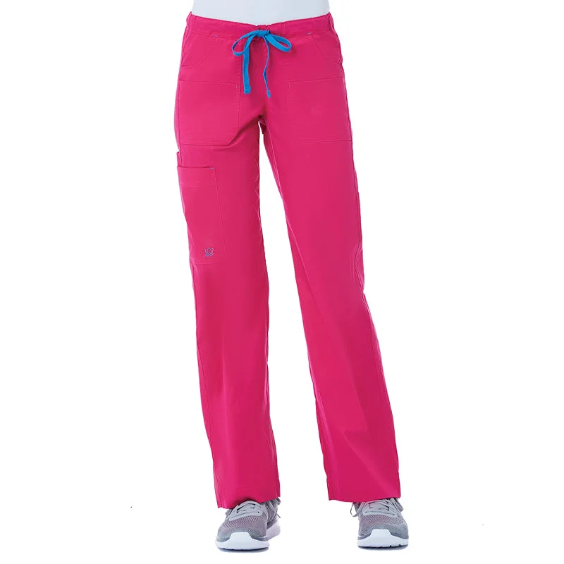 Blossom Utility Cargo Pant XS-5XL by Maevn / Passion Pink/Pacific Blue Trim Stylish Paperbag Waist Pants Blossom Utility Cargo Pant XS-5XL by Maevn / Passion Pink/Pacific Blue Trim Stylish Paperbag Waist Pants