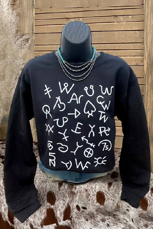 Vintage Western Special Oracle Text Sweatshirt Hoodie with Frayed Bohemian Relaxed