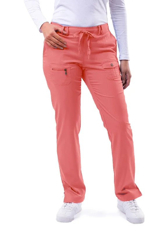 Slim Fit 6 Pocket Scrubs Pant by Adar (Regular) XXS-3XL / Rapture Rose Comfortable Wide-Leg Pants Slim Fit 6 Pocket Scrubs Pant by Adar (Regular) XXS-3XL / Rapture Rose Comfortable Wide-Leg Pants