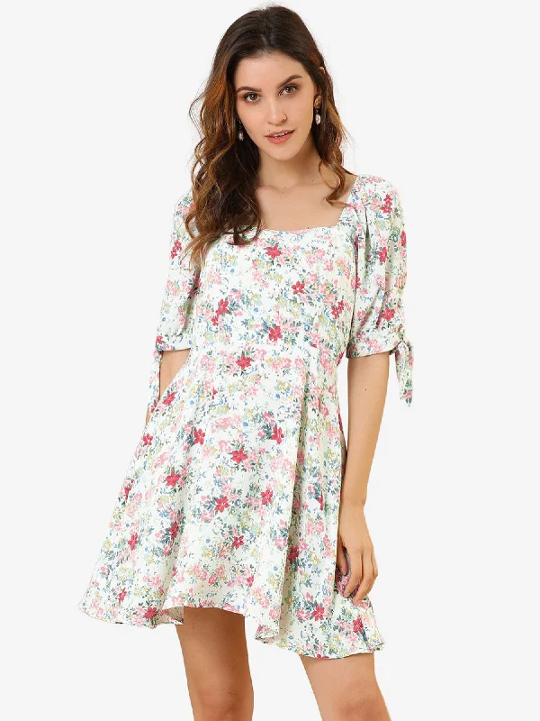 Floral Printed Sweetheart Neck Puff Sleeve A-Line Mini Dress Trendy Bodycon Mini Dress Floral Printed Sweetheart Neck Puff Sleeve A-Line Mini Dress Trendy Bodycon Mini Dress