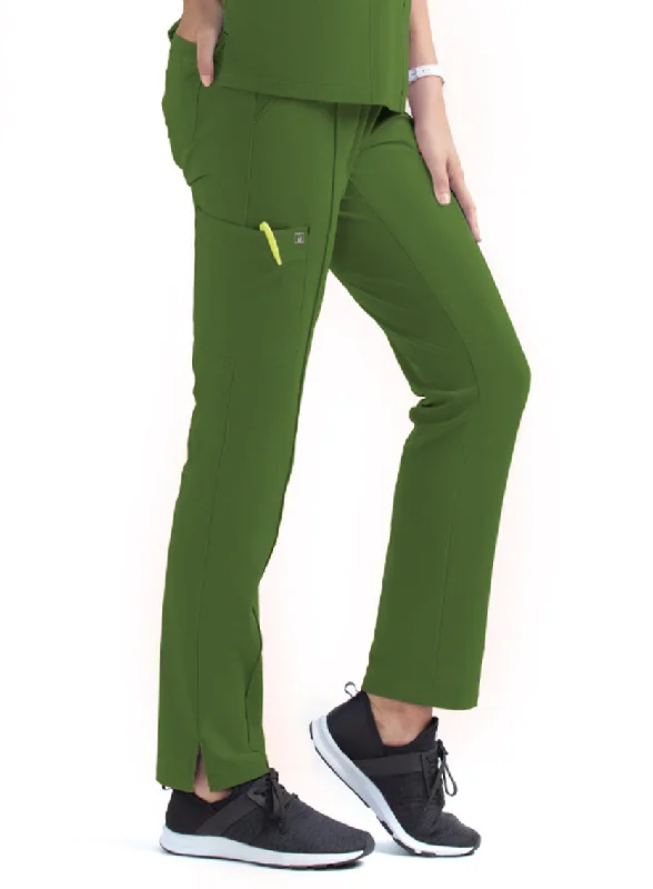 Women's Full Waistband Pant by Maevn (Regular) XS-3XL / Olive Trendy High-Waist Trousers Women's Full Waistband Pant by Maevn (Regular) XS-3XL / Olive Trendy High-Waist Trousers