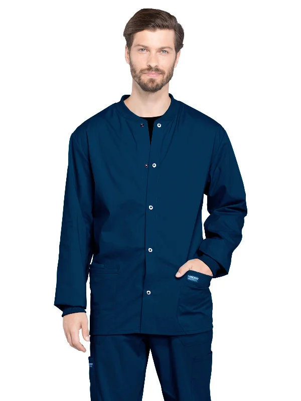 Men's 2-Pocket Snap Front Scrub Jacket Elasticated Jacket Padded Jacket Insulated Jacket Men's 2-Pocket Snap Front Scrub Jacket Elasticated Jacket Padded Jacket Insulated Jacket