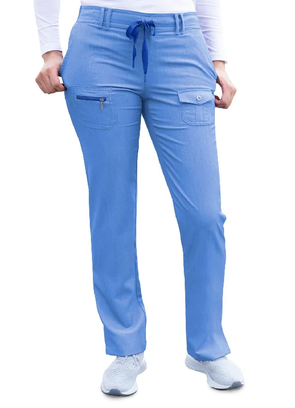 Slim Fit 6 Pocket Scrubs Pant by Adar (Petite) XXS-3XL / Heather French Blue Stretch Fit Pants Slim Fit 6 Pocket Scrubs Pant by Adar (Petite) XXS-3XL / Heather French Blue Stretch Fit Pants