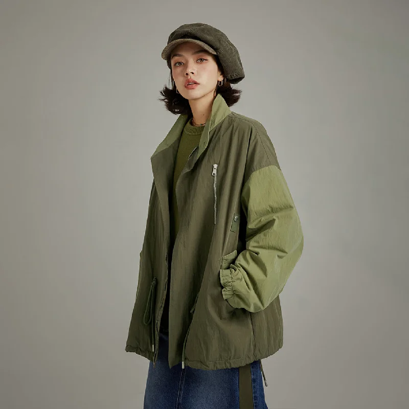 Color Combination Jacket Mesh Jacket Canvas Jacket Denim Jacket