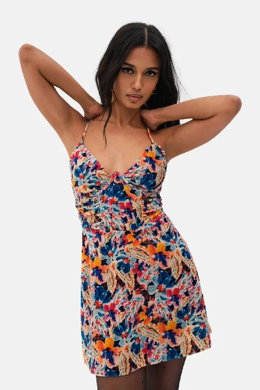 Brooklyn Mini Dress Multi Chic Pleated Mini Dress