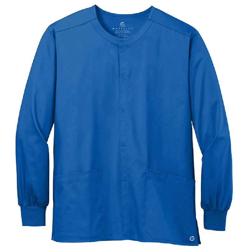 WonderWink Unisex Royal WorkFlex Snap-Front Scrub Jacket Tailored Jacket Straight Jacket A-Line Jacket WonderWink Unisex Royal WorkFlex Snap-Front Scrub Jacket Tailored Jacket Straight Jacket A-Line Jacket